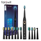 Fairywill FW-508 звуковая электрическая зубная щетка перезаряжаемая зубная щетка с таймером 5 режимов Быстрая зарядка зубная щетка 8 сменных насадок