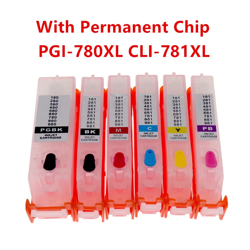 Compatible PGI-780 CLI-781 PGI780 CLI781 780 781 refillable ink cartridge for canon PIXMA TR8570 TS8170 TS9170 TS8270 TS8370