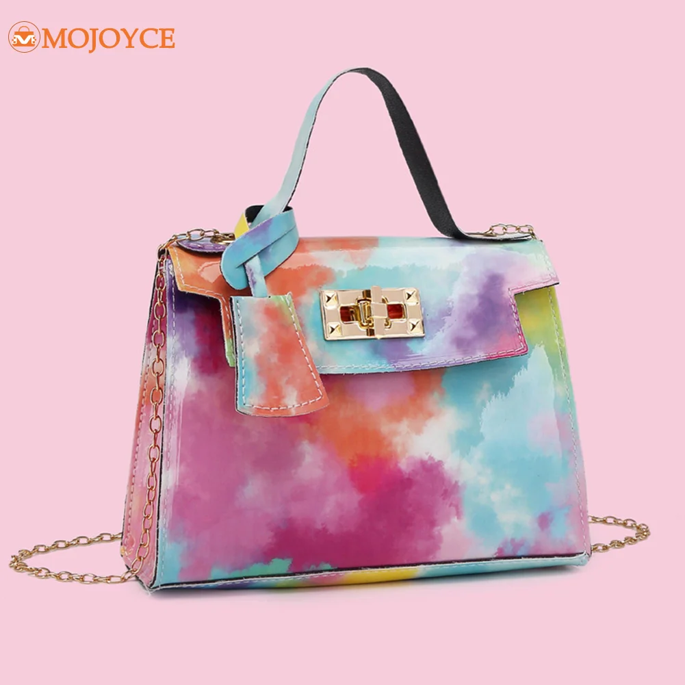 

2022 New Design Fashion Women Tie Dye Print Messenger Bag Casual Chain Mini Flap Handbags Quality Crossbody Shopper Bag Purse