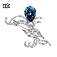 cde blue water drop crystal from brooch cubic zirconia knot brooch pin for women banquet dress accessories