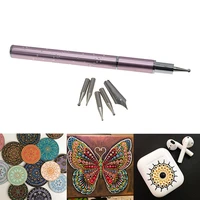 6pcs tips mandala dotting tools stylus pens designer diy modeling pottery polymer clay tools paint line arcilla nail craft