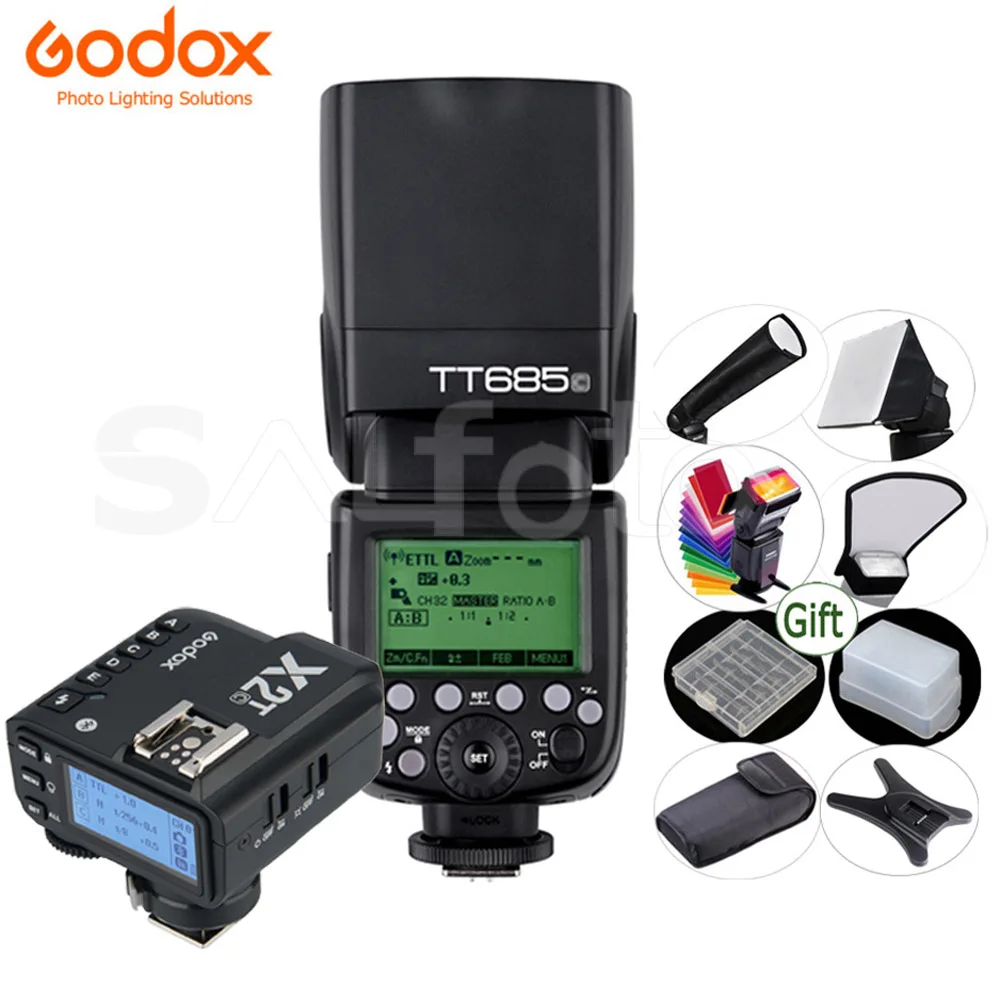 TT685 add X2T GODOX TT685 вспышка для камеры ttl 2,4G HSS 1/8000s GN60 беспроводной скоростной TT685-C/N/S/O/F для Canon Nikon sony Olympus Fuji - Цвет: TT685 add X2T