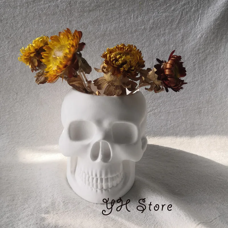 Купи Skull Head Flower Pot Mold Concrete Candle Vessel Mold Skull Cement Silicone Mold Garden Pot Mold Large Size Planter Mold за 1,328 рублей в магазине AliExpress