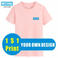 custom t shirt logo round neck summer fashion customized t shirts embroidery men and women tops westcool 2020