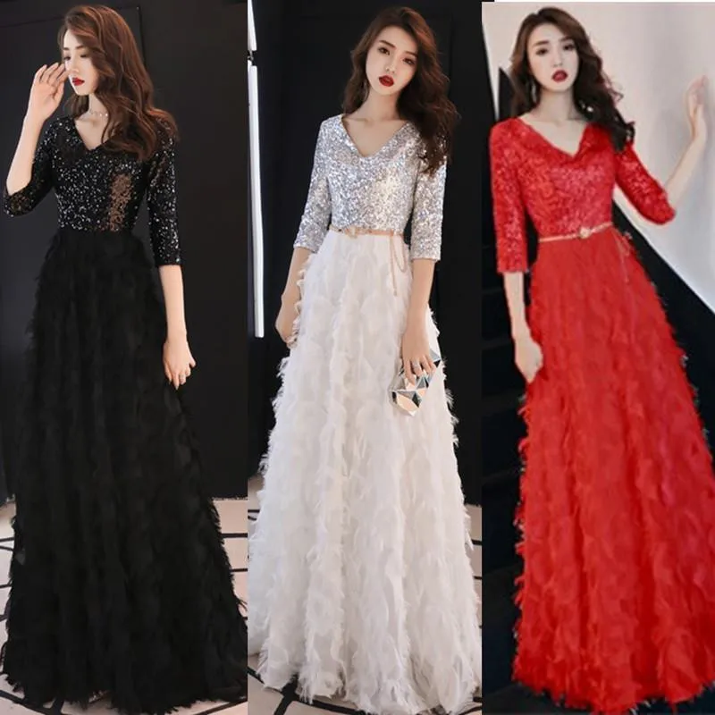 Женское длинное платье с v-образным вырезом черное кружевное вечернее