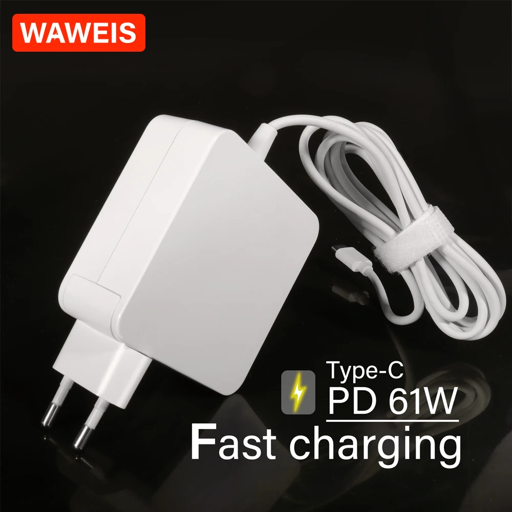 WAWEIS Type-C адаптер питания 61 Вт настенное зарядное устройство для MacBook iPhone X XS 8 Samsung