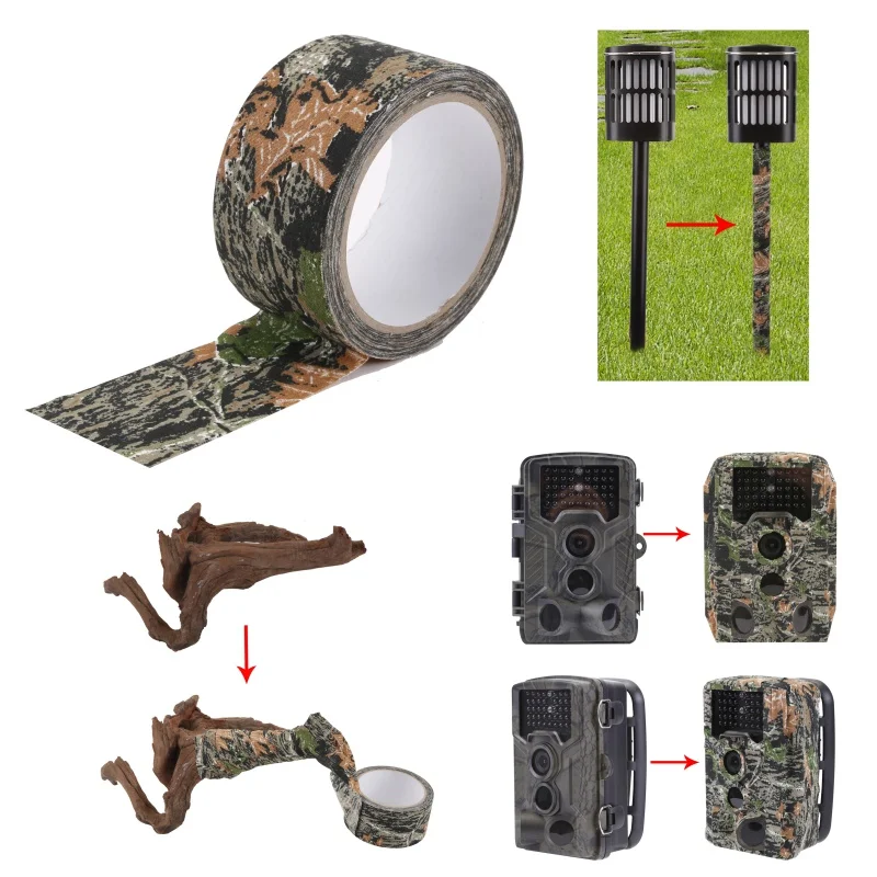 Водонепроницаемая Камуфляжная Лента самоклеящаяся прочная для кемпинга на