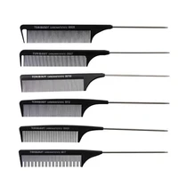 1pc black hard carbon cutting comb heat resistant salon hair trimmer brushes metal pin tail antistatic comb no baby care kids