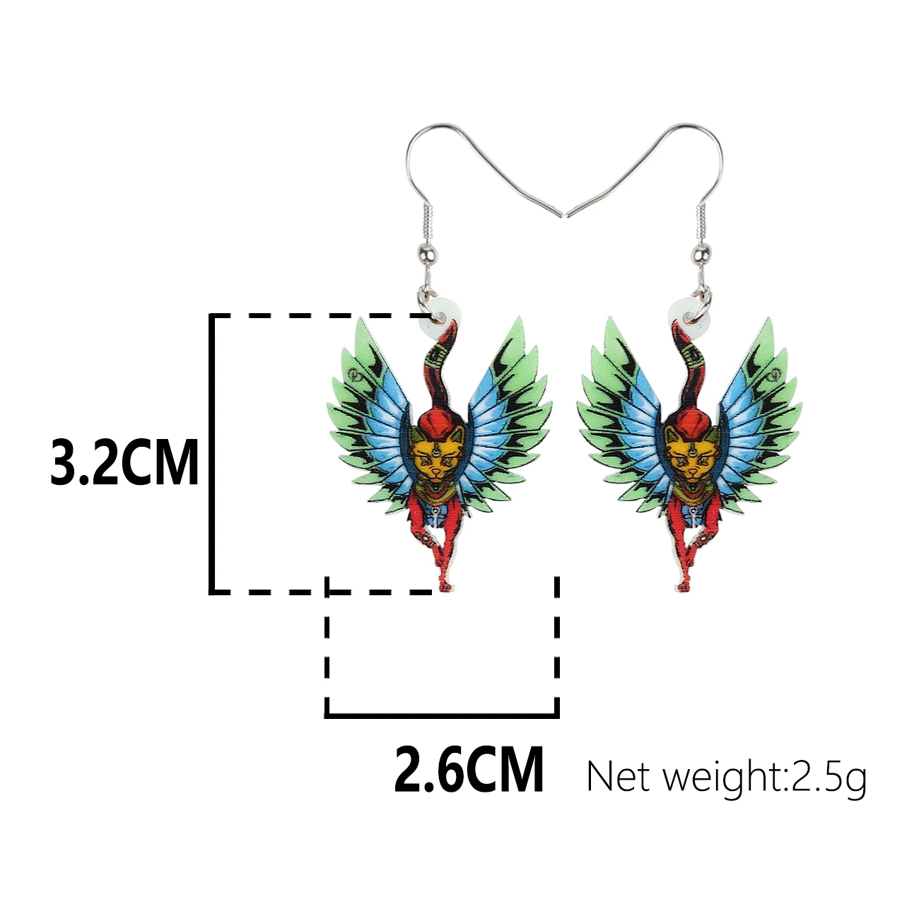 Bonsny акриловые аниме Хэллоуин Летающий котика дьявола серьги-подвески в форме