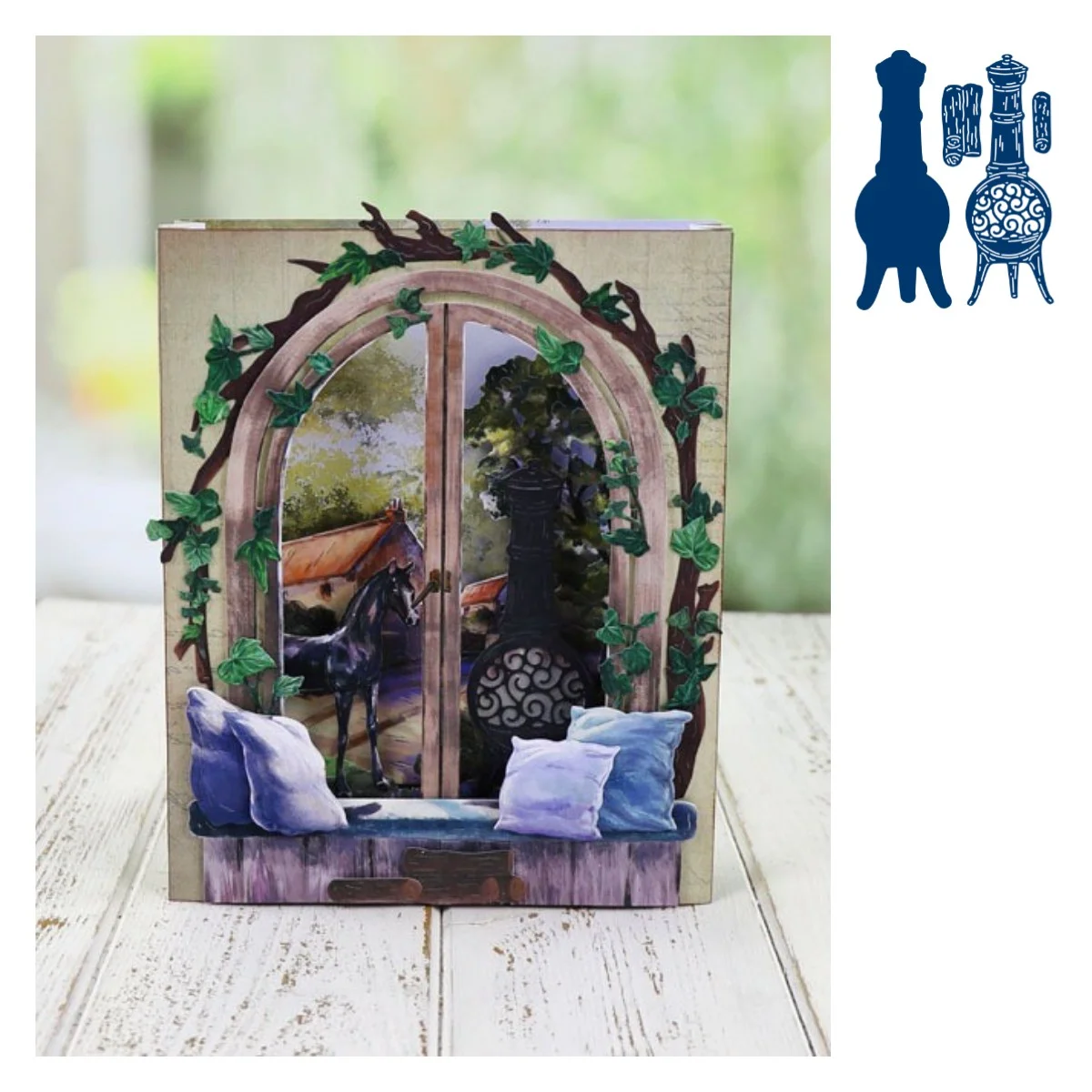 

Chiminea Dies Scrapbooking Metal stove Cutting Dies Craft Embossing Make Paper Greeting Card Making Template DIY Handmade 2021
