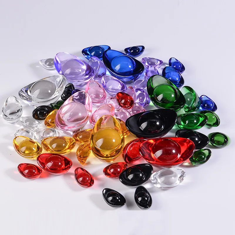 Китайский Цветной Кристальный слиток красочные стеклянные поделки размер