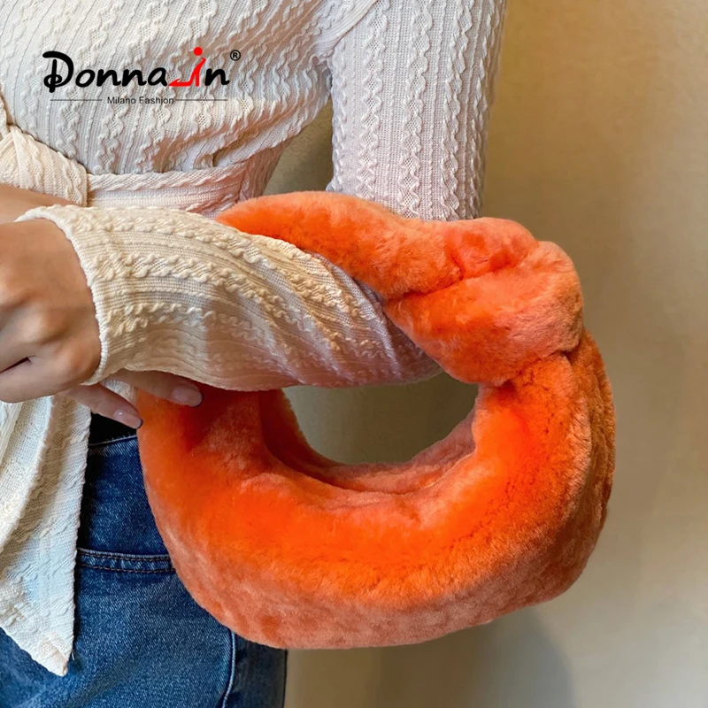 

Donna-in 2021 Новая модная Роскошная натуральная шерсть стильные сумки Мини Овчина Топ ручка сумка Тедди OOTD стиль узел