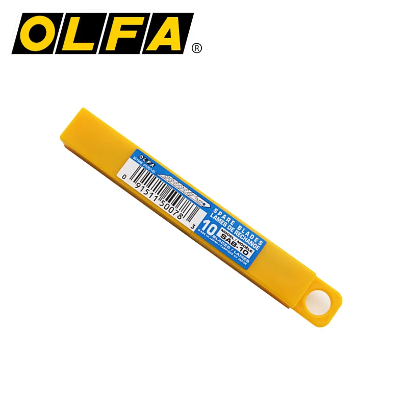 OLFA SAB-10-inserto de corte en ángulo de 30 grados, cuchilla pequeña de 9MM, 10 unids/lote