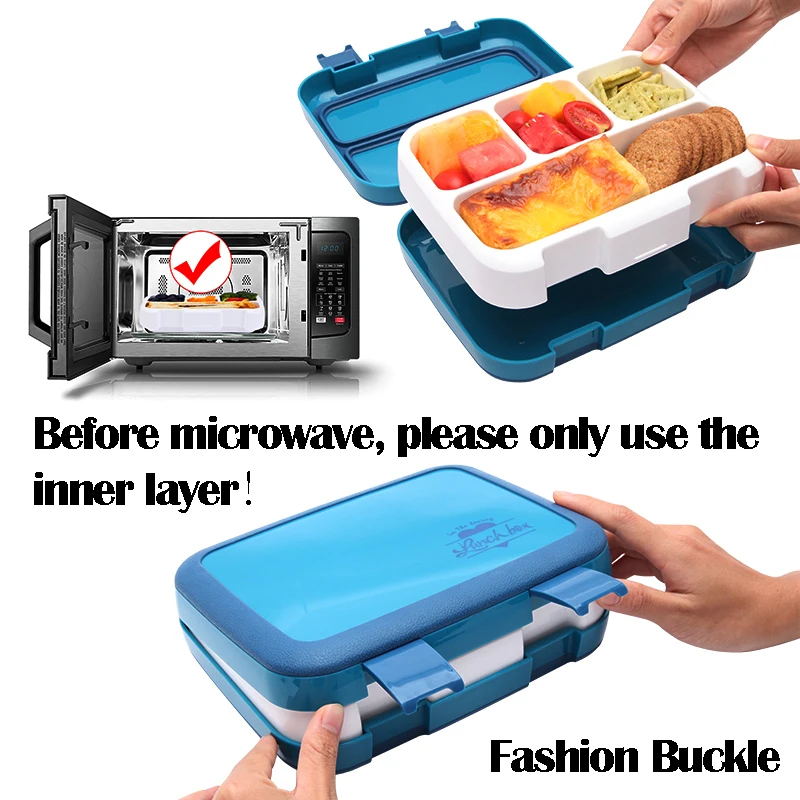Lunch Box For Kids Bento Microwavable Food Container Student Children Storage Leakproof Tableware Accessories | Дом и сад