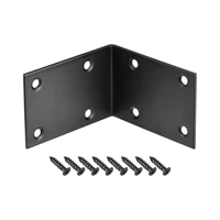 uxcell corner brace angle bracket fastener stainless steel l shape 72mmx72mmx48mm black with screws 8 pcs