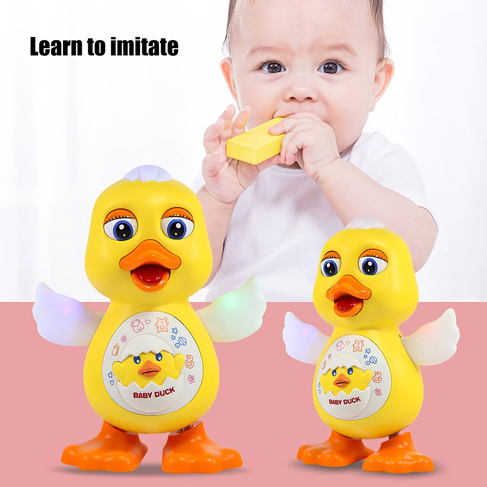 

Electric Dance Lighting Duck Educational Toy Kids Birthday Gifts Educational Interactive Little Duck With Music Yellow Duck Toys