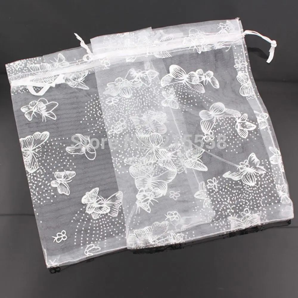 100 шт. Сумка из органзы с бабочкой дизайнерские свадебные подарочные мешочки на