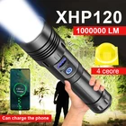 Супер XHP120 Самый мощный светодиодный фонарик XHP90 Высокая мощность фонарик перезаряжаемый тактический фонарик 18650 Usb кемпинговая лампа
