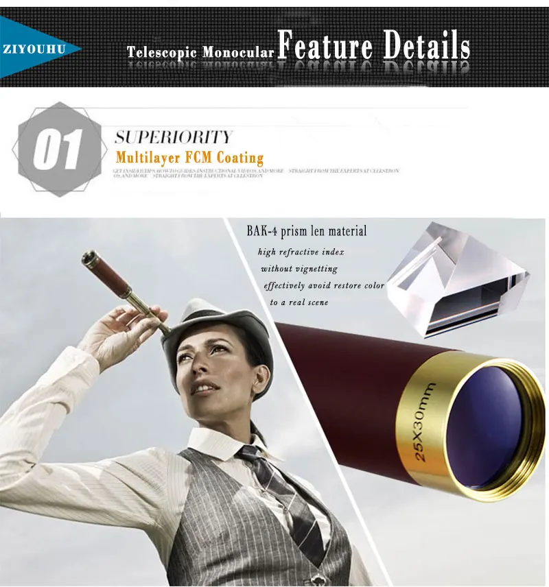 Мощный HD Vision 25x30 Телескопический Монокуляр астрономический Spyglass для кемпинга, наблюдения за луной, пиратский телескоп