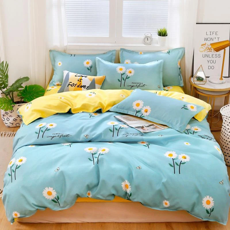 

Soft Bedding Set Printed Bedspread On The Bed Washable Duvet Cover With Zipper King Queen Twin Size Bedding Set Home Textile