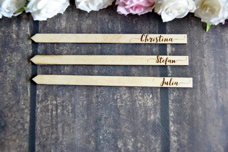 Суккулентные ярлыки для растений места вырезанные названия Baby свадебный душ