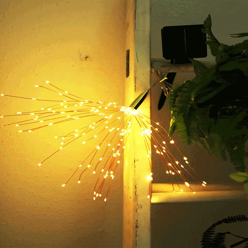 

Firework Lights Copper Wire LED Lights Solar Waterproof Fireworks Light Holiday Decoration Christmas Twinkle Festival Lights