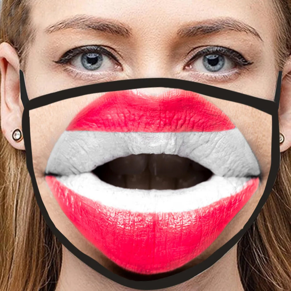 #25 Новинка маска для лица летние сексуальные губы Забавный принт тонкие