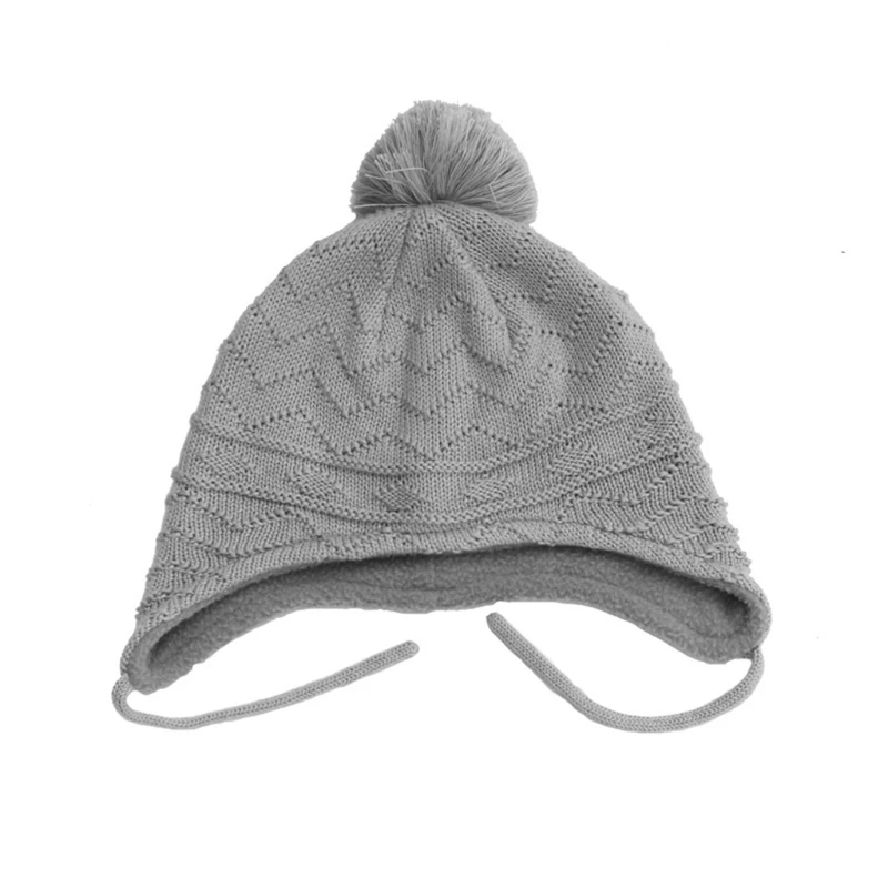 

Autumn Winter Warm Cute Hair Ball Baby Hat Infant Ear Protection Knitted Beanie 54DF