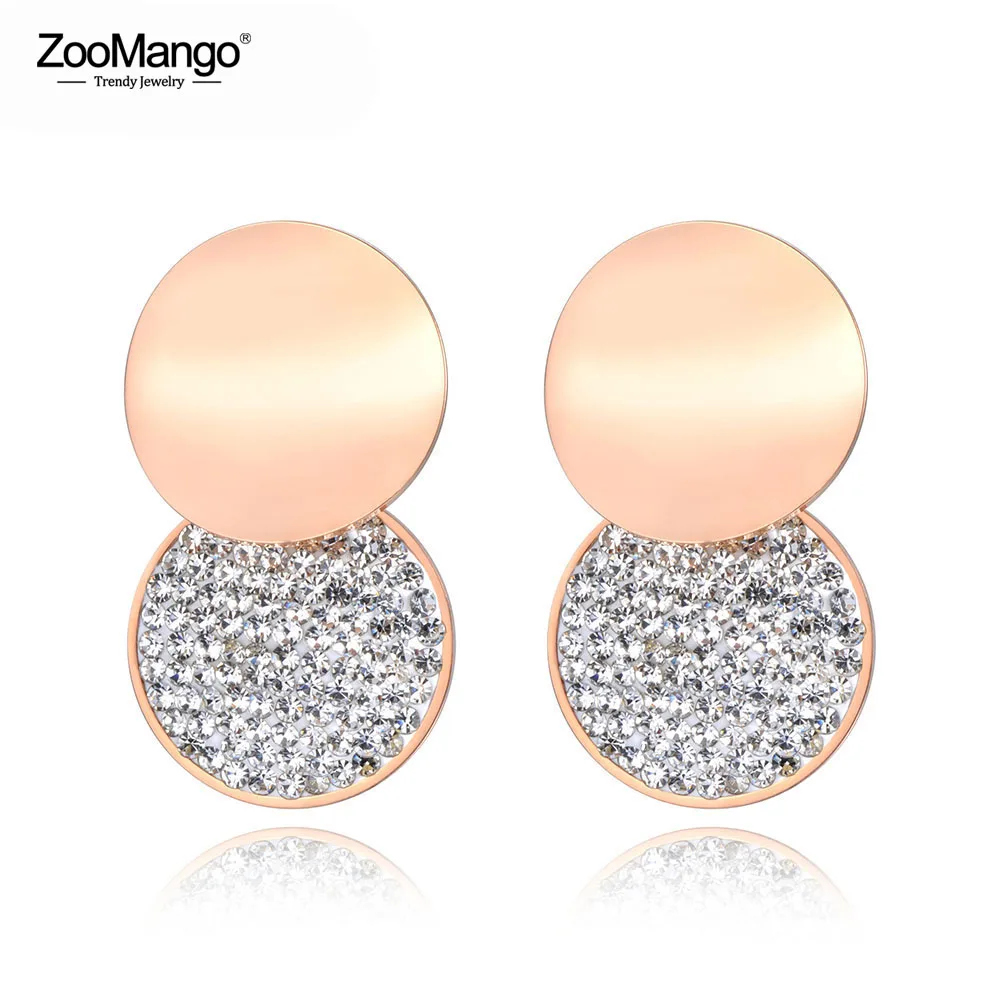 ZooMango серьги гвоздики из нержавеющей стали с инкрустацией и кристаллами для