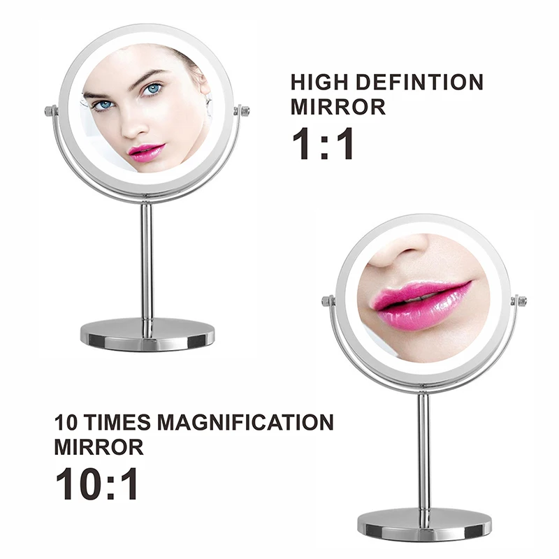 Зеркало светодиодный макияжа со светодиодной подсветкой 7 дюймов|Зеркала для