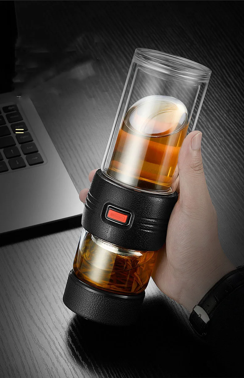 

2020 Nuovo A Doppia Parete di Vetro Tazza di Te con Te Infusore di Affari di Te Bottiglia di Acqua di Vetro Bere Viaggi per