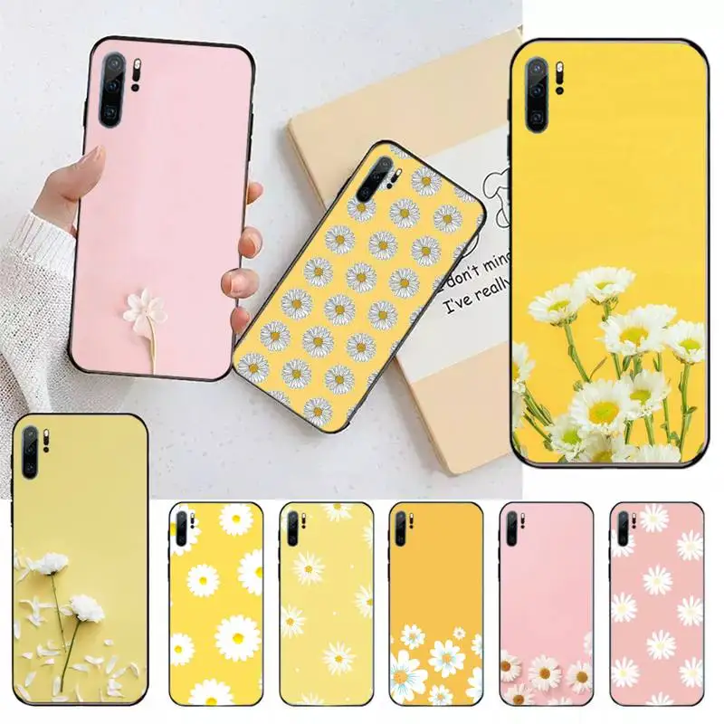 

Daisy flower painting pattern Phone Case For Huawei honor Mate 10 20 30 40 i 9 8 pro x Lite P smart 2019 Y5 2018 nova 5t