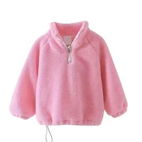 2021 new girl sweatshirt polar fleece soild color childrens clothing baby kids tops warm winter thicken sweatshirt for girls
