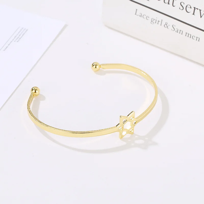 Женские браслеты с шестигранной звездой подарочные золотистого/серебристого