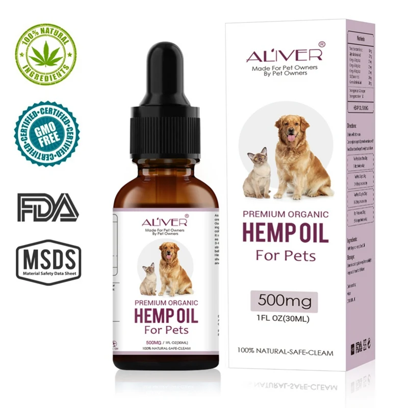 30ml Arganic Pet Hemp Seed Oil for dogs Natural Herbs of Care Anxiety Relief Pain Joint hip Strengtheens immunity New | Красота и