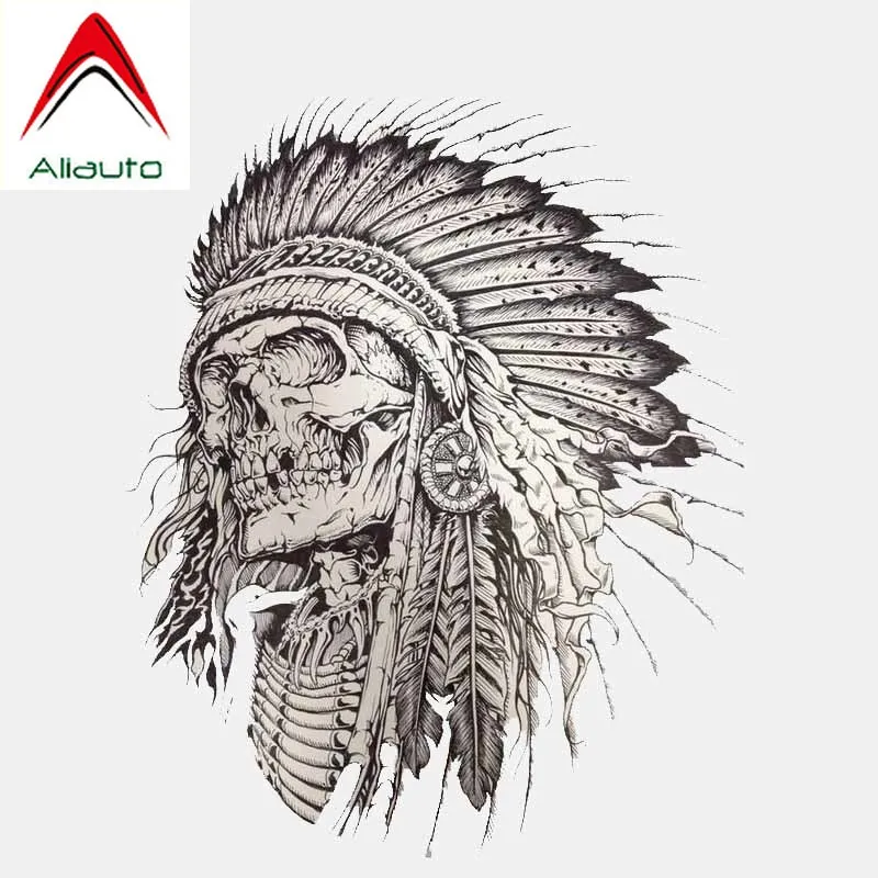 

Aliauto индивидуальная индийская головка черепа, автомобильные мотоциклы, оригинальная декоративная наклейка, 13 см * 10 см