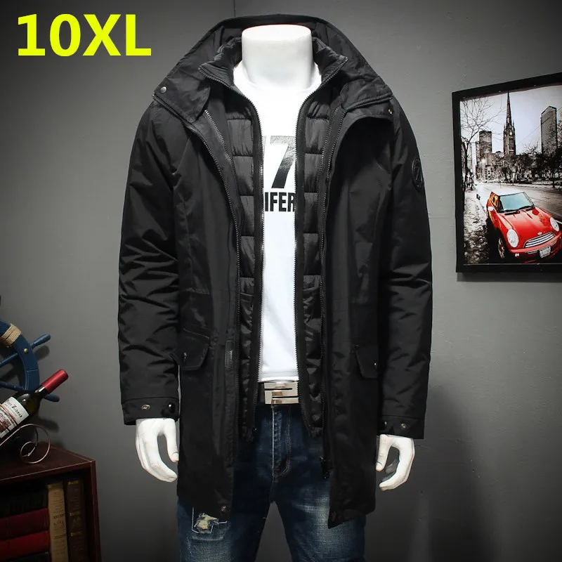 Новинка размера плюс 8XL 7XL 6XL Водонепроницаемая зимняя куртка мужская теплая 2 в 1