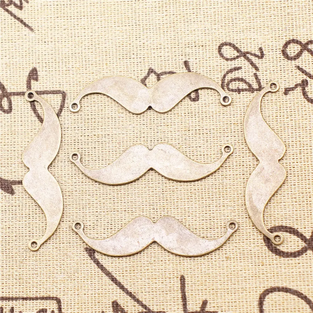 

Connectors For Jewelry Making Antique Bronze Color Moustache 49mm 5pcs