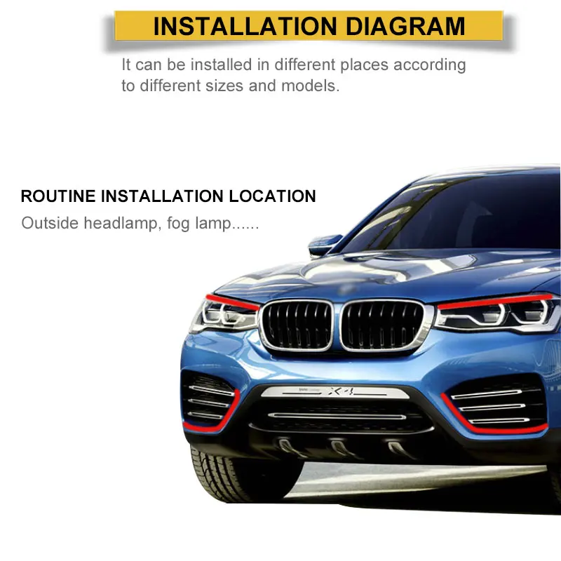 2 шт. светодиодные полосы со слезными глазами сигнальные огни DRL белый Янтарный