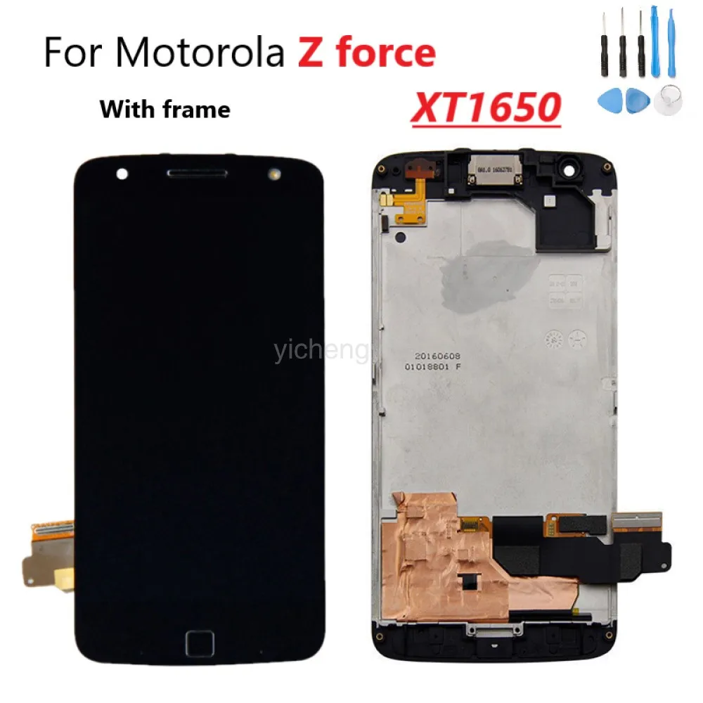 Нанесены тени оригинал для Motorola Moto Z Force Droid XT1650 02 AMOLED ЖК дисплей сенсорный экран