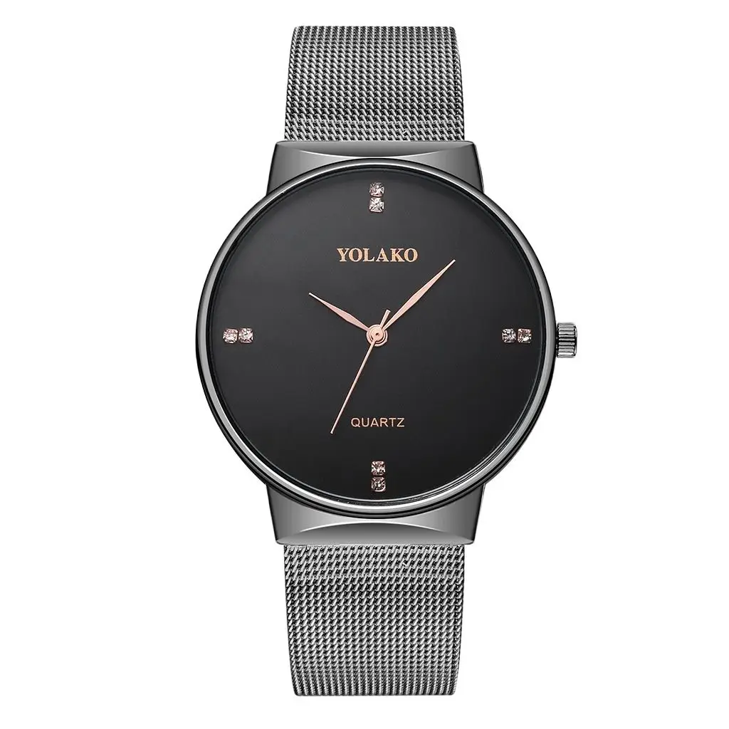 

New fashion watch fashion diamond-studded ultra-thin mesh belt ladies watch couple casual watch