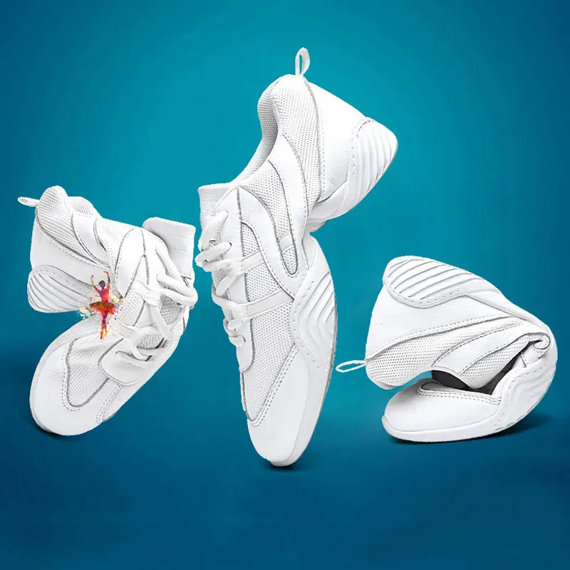 Women's Aerobics Gym Shoes Girl's Sneakers Fashion White Ladies Modern Street Dancing Shoes Female Jazz Sports Shoes Size 27-45