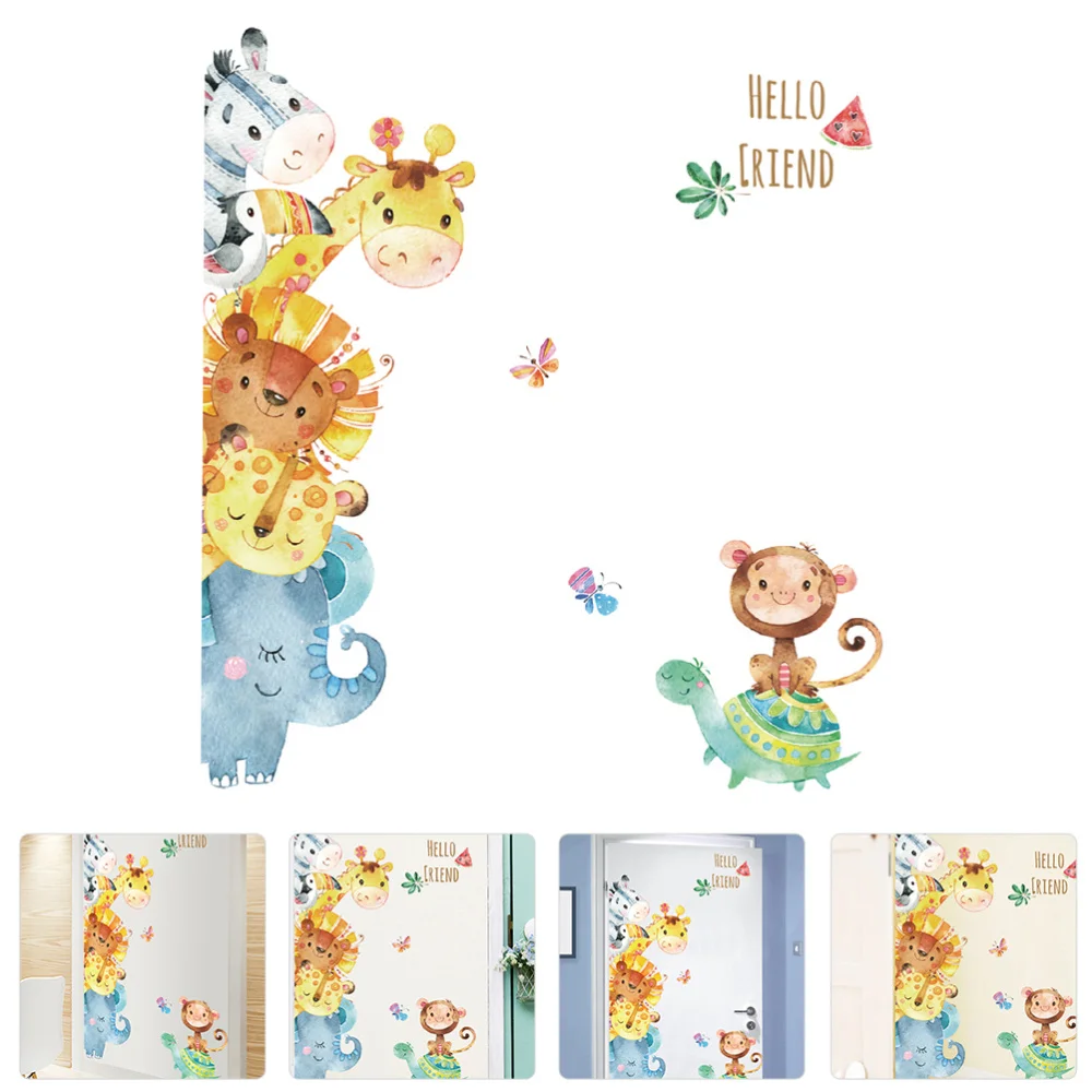

2 Sheets Cartoon Watercolor Animal Wall Decorative Stickers (Colorful)