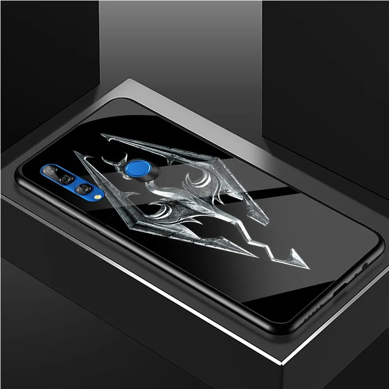 Skyrim логотип DIY Роскошный чехол из закаленного стекла для телефона Huawei Honor 30 20 10 Lite