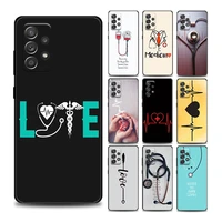 nurse heart and stethoscop case for samsung a01 a11 a12 a21 a31 a41 a42 a51 a71 a02 a32 a02 a52 a72 a22 a52 a03s soft tpu cover