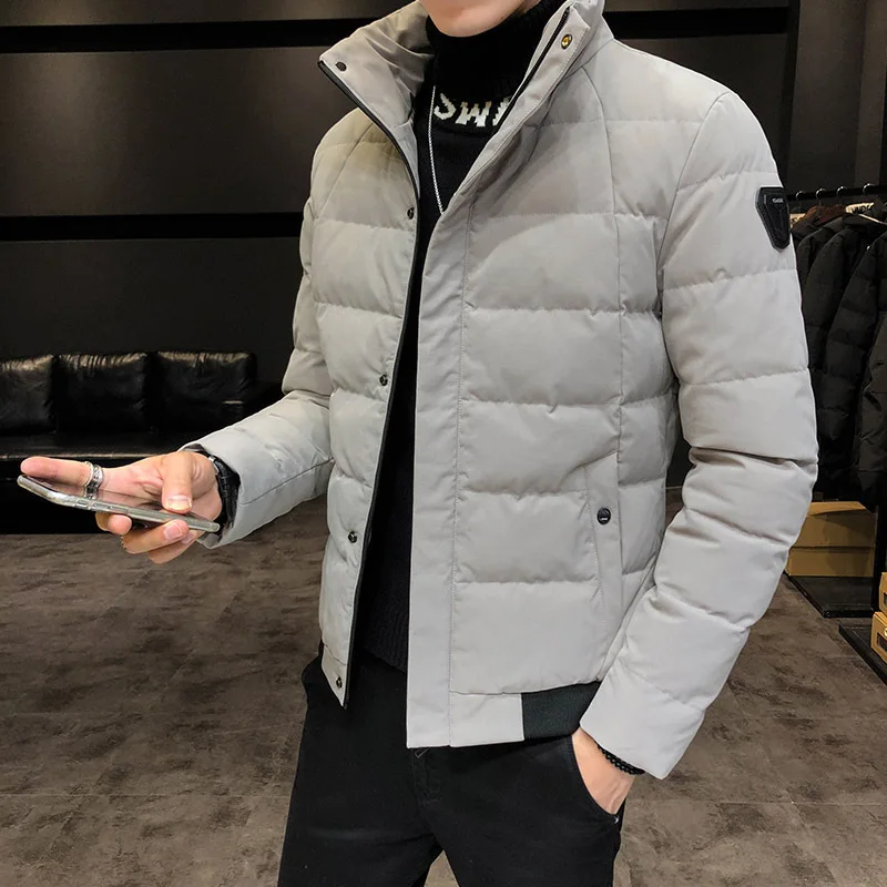 Зимняя мужская куртка модная термальная Корейская версия воротник парки пальто