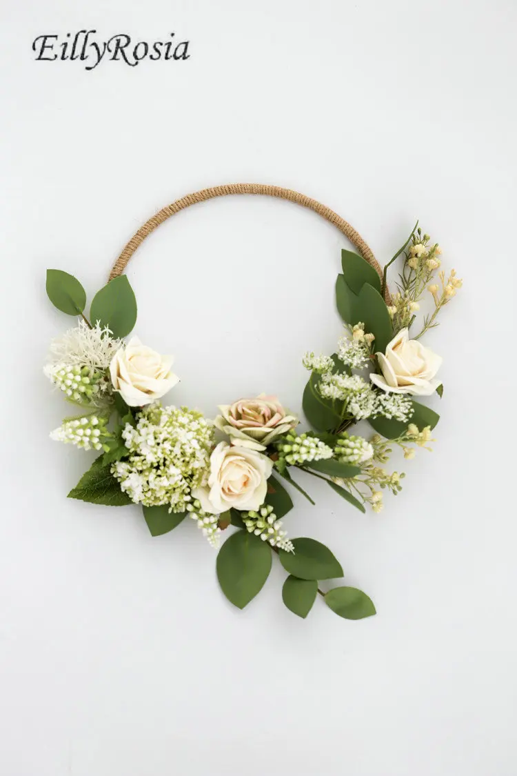 Дизайн на заказ Ins стиль невесты ручной цветок корзина Круглый Цветок для