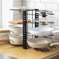 1 set 8 layer kitchen storage rack multifunction pot cover rack holder tray for home kitchen