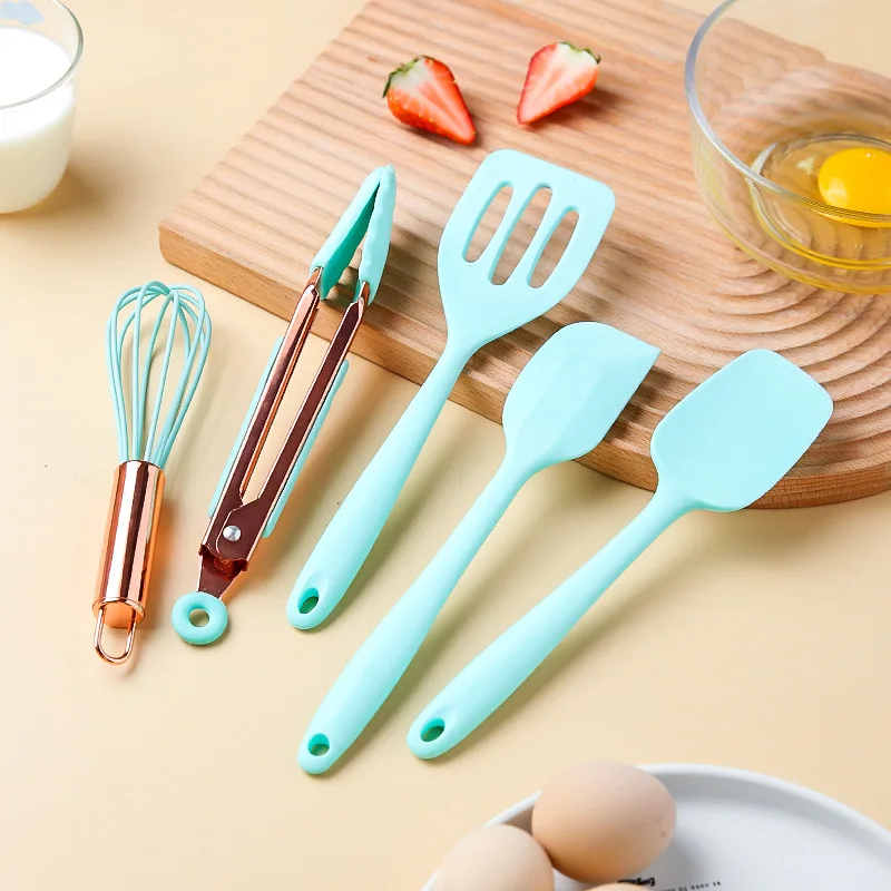 

Non-stick Silicone Kitchenware Set Cooking Utensils Tools Spoon Spatula Heat Resistant Egg Beaters Kitchen Gadgets Green