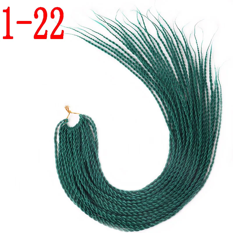 1-22 MERISIHAIR Ombre вязанные косички Сенегальские крученые волосы 24 дюйма 30 корней/упаковка синтетические плетеные волосы для женщин серый синий розовый - Цвет: 1-22